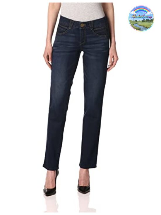 Denim - Straight Leg Jeans Super Stretch Mid Rise Casual Work Denim